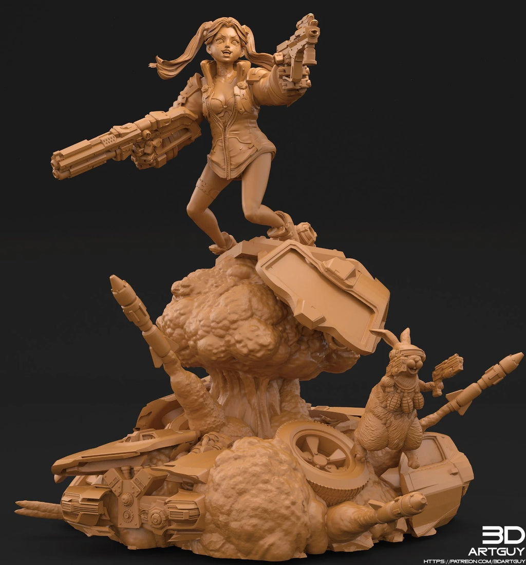 3dArtGuy- Cyberpunk Psycho Diorama 100mm