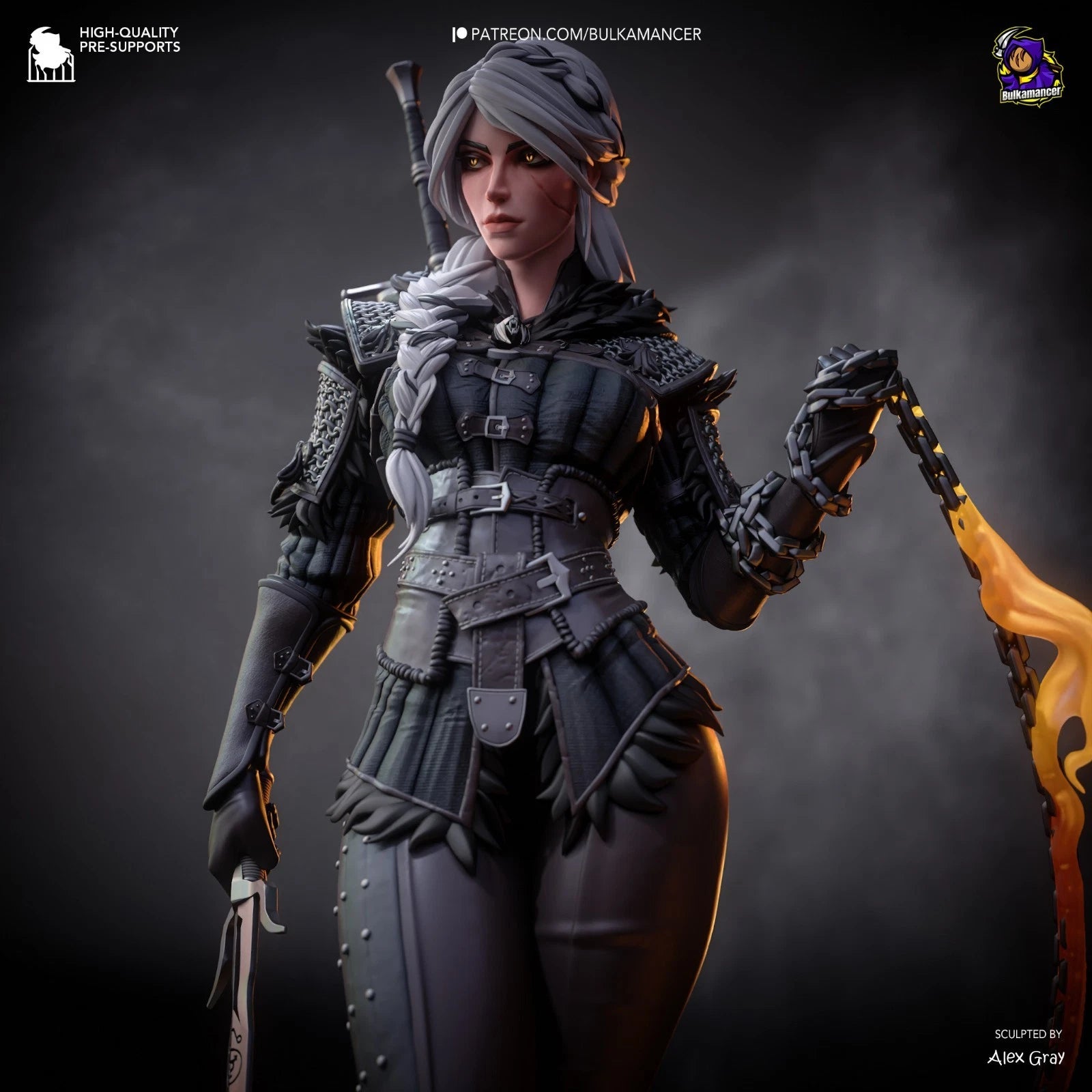 Bulkamancer Sculpts Ciri Witcher 4 1/8TH Statue Unpainted