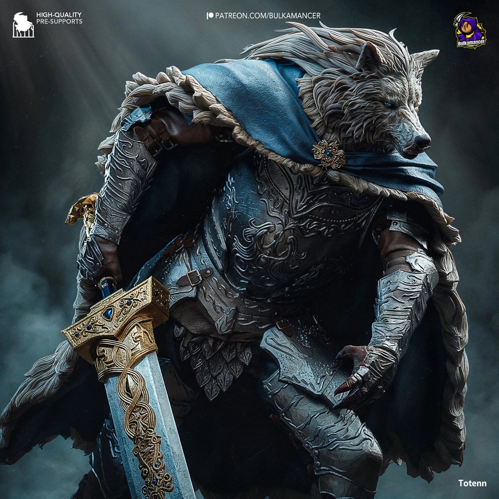 Bulkamancer Sculpts Blaidd Elden Ring 1/8TH Statue Unpainted