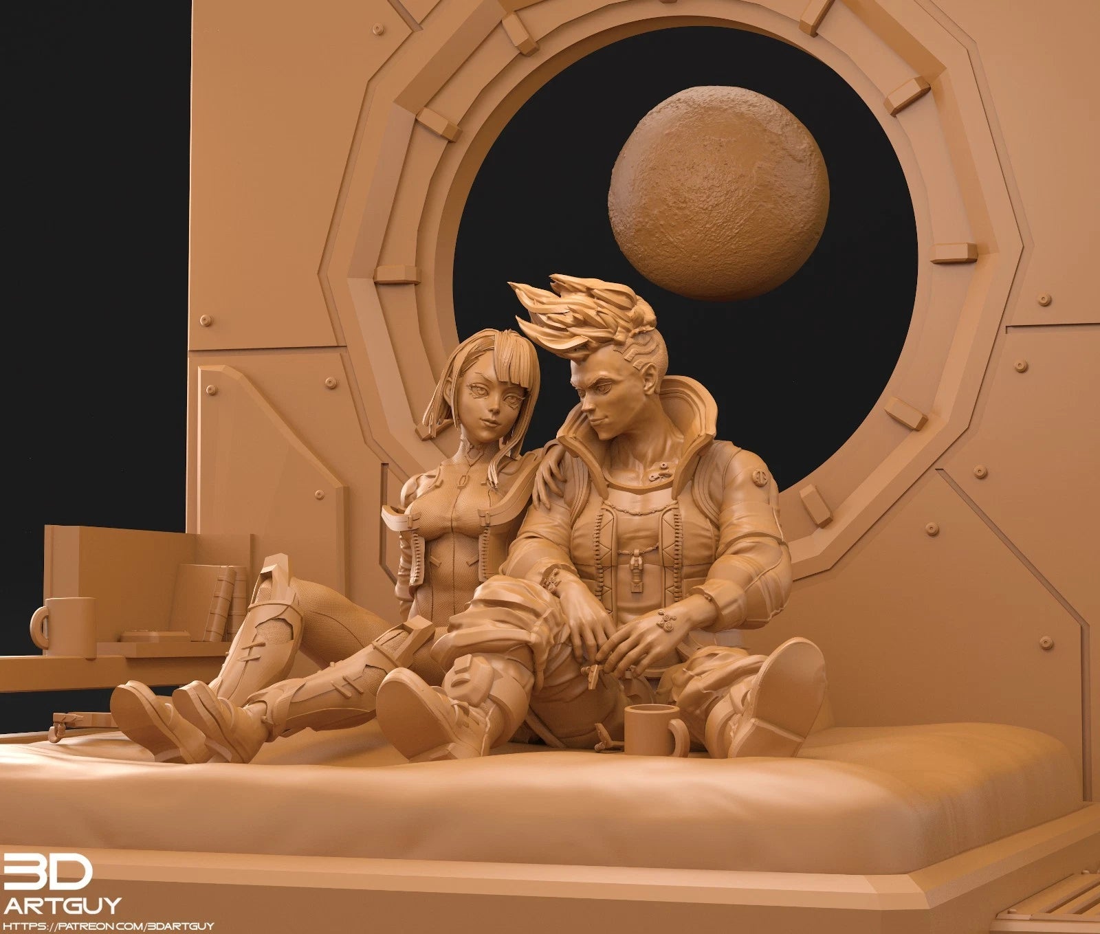 3dArtGuy- Cyberpunk Duo Diorama 100mm