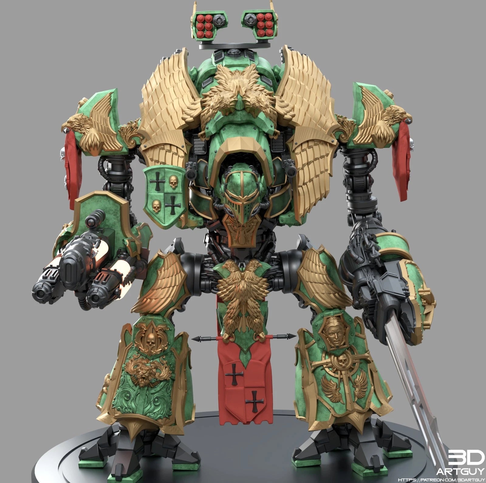 3dArtGuy- Medieval Mech Knight 100mm