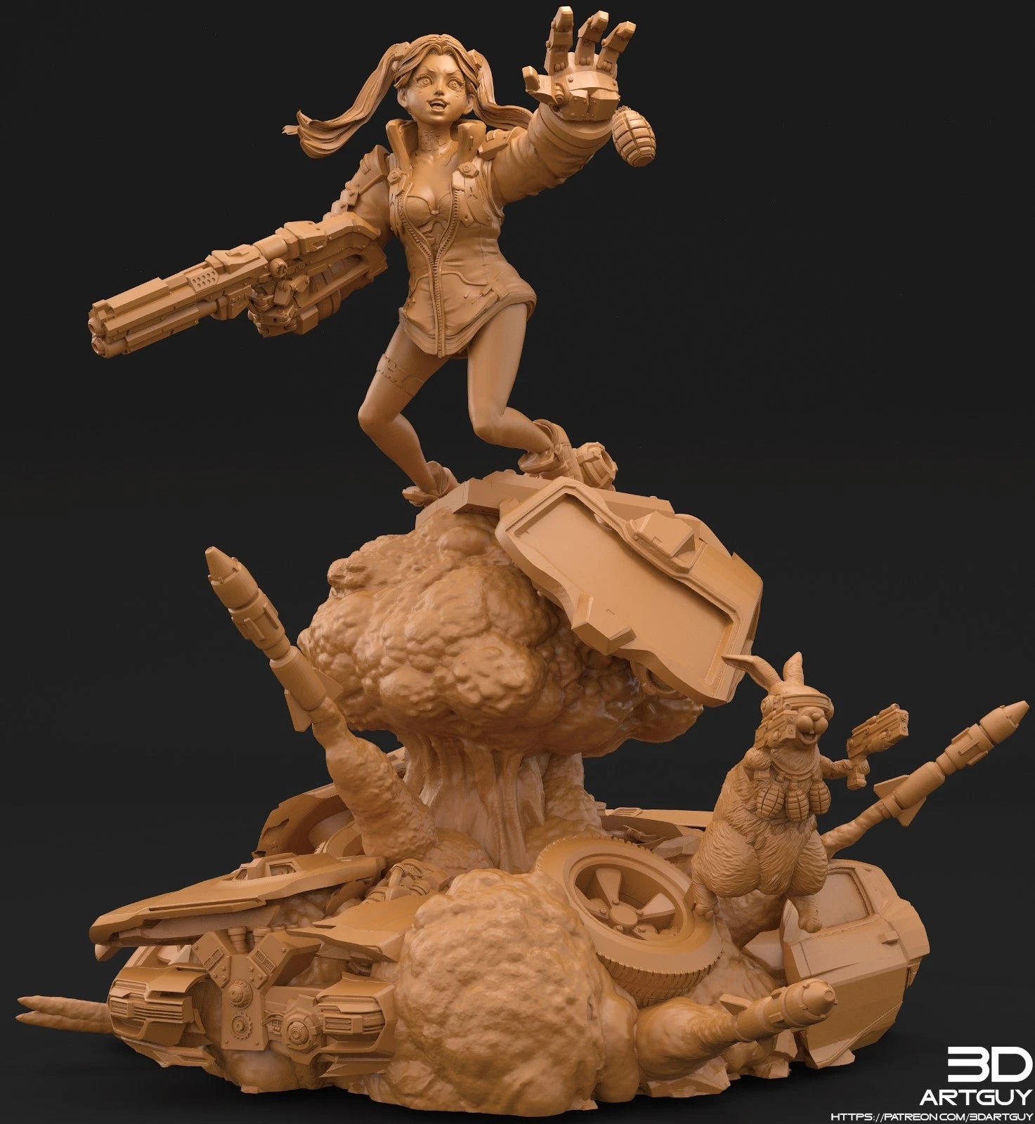 3dArtGuy- Cyberpunk Psycho Diorama 100mm