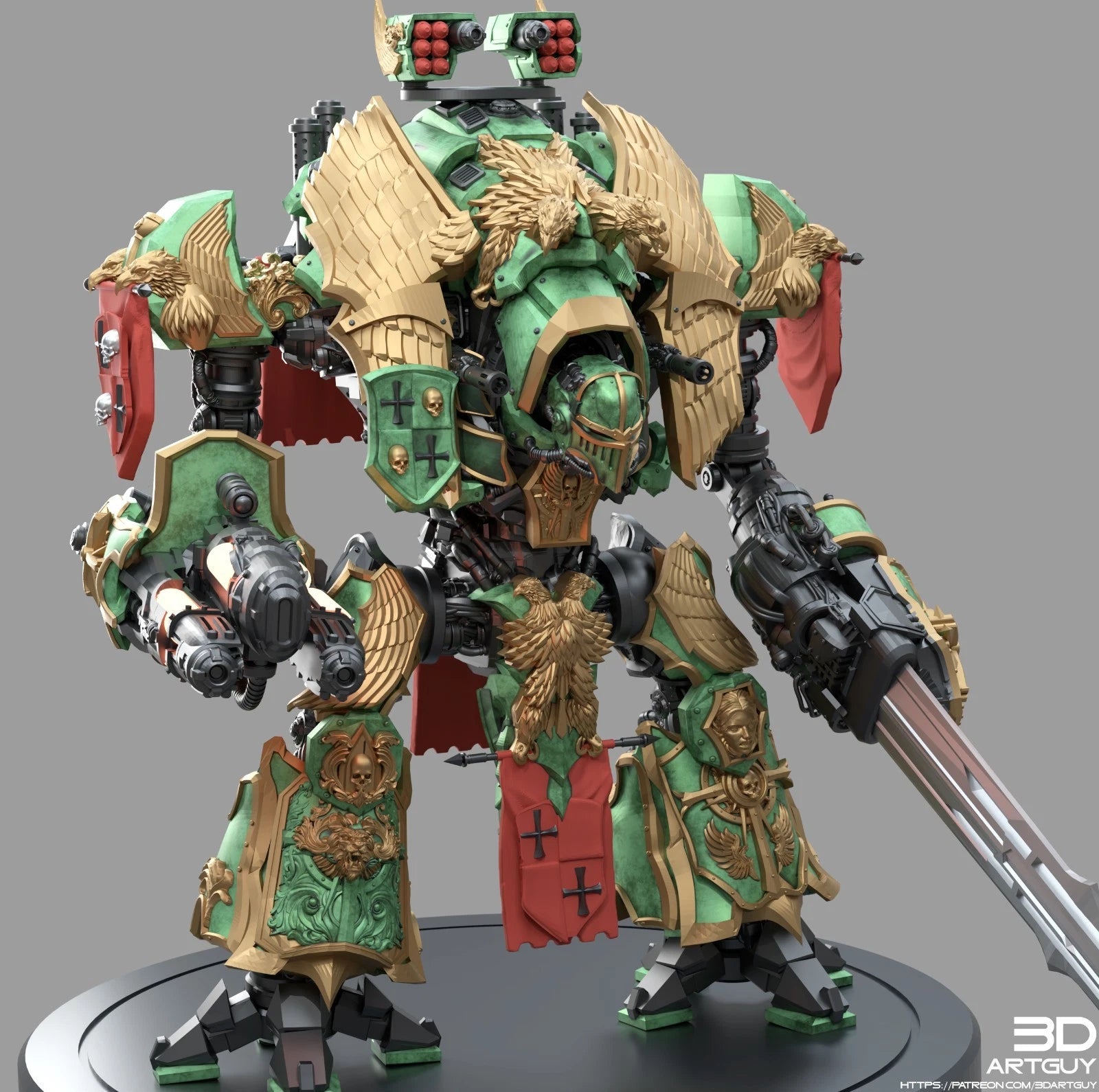 3dArtGuy- Medieval Mech Knight 100mm