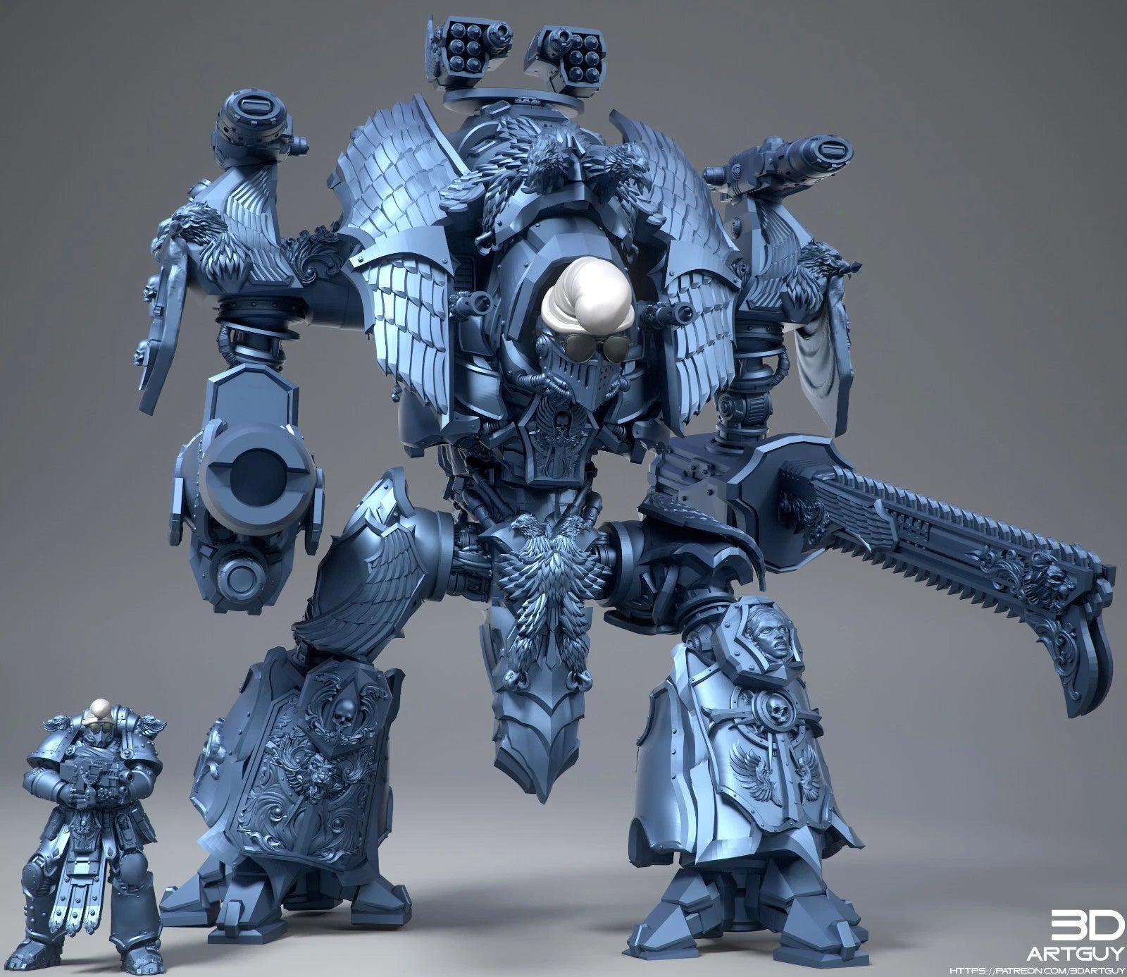 3dArtGuy- Medieval Mech Knight 100mm