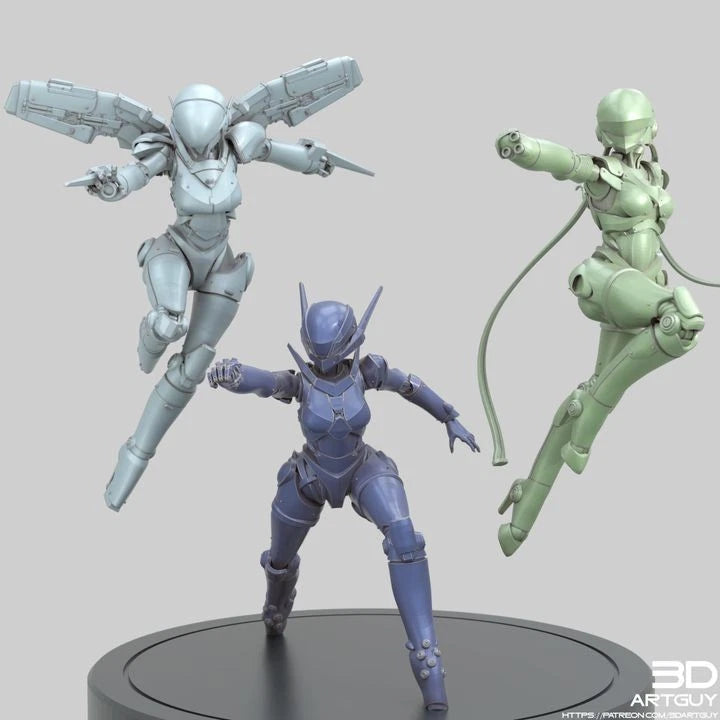 3dArtGuy- Saber Knights x4 32mm Miniatures