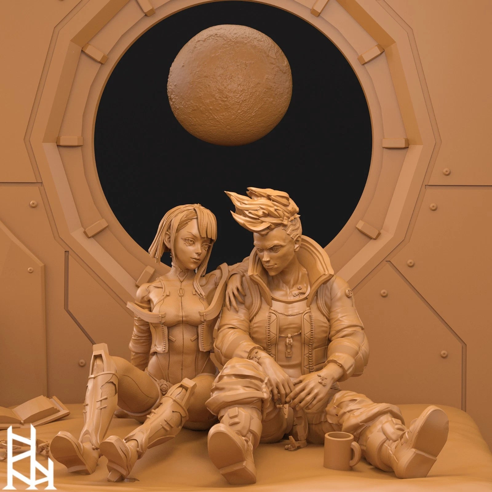 3dArtGuy- Cyberpunk Duo Diorama 100mm