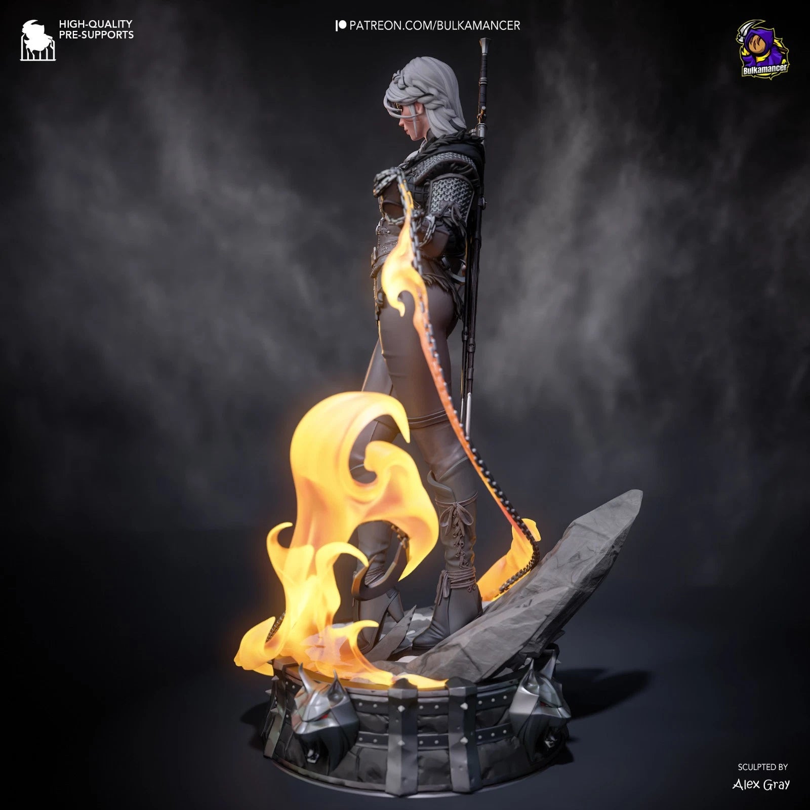 Bulkamancer Sculpts Ciri Witcher 4 1/8TH Statue Unpainted