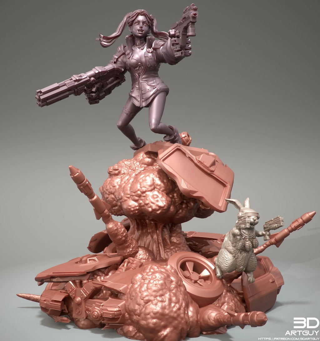 3dArtGuy- Cyberpunk Psycho Diorama 100mm