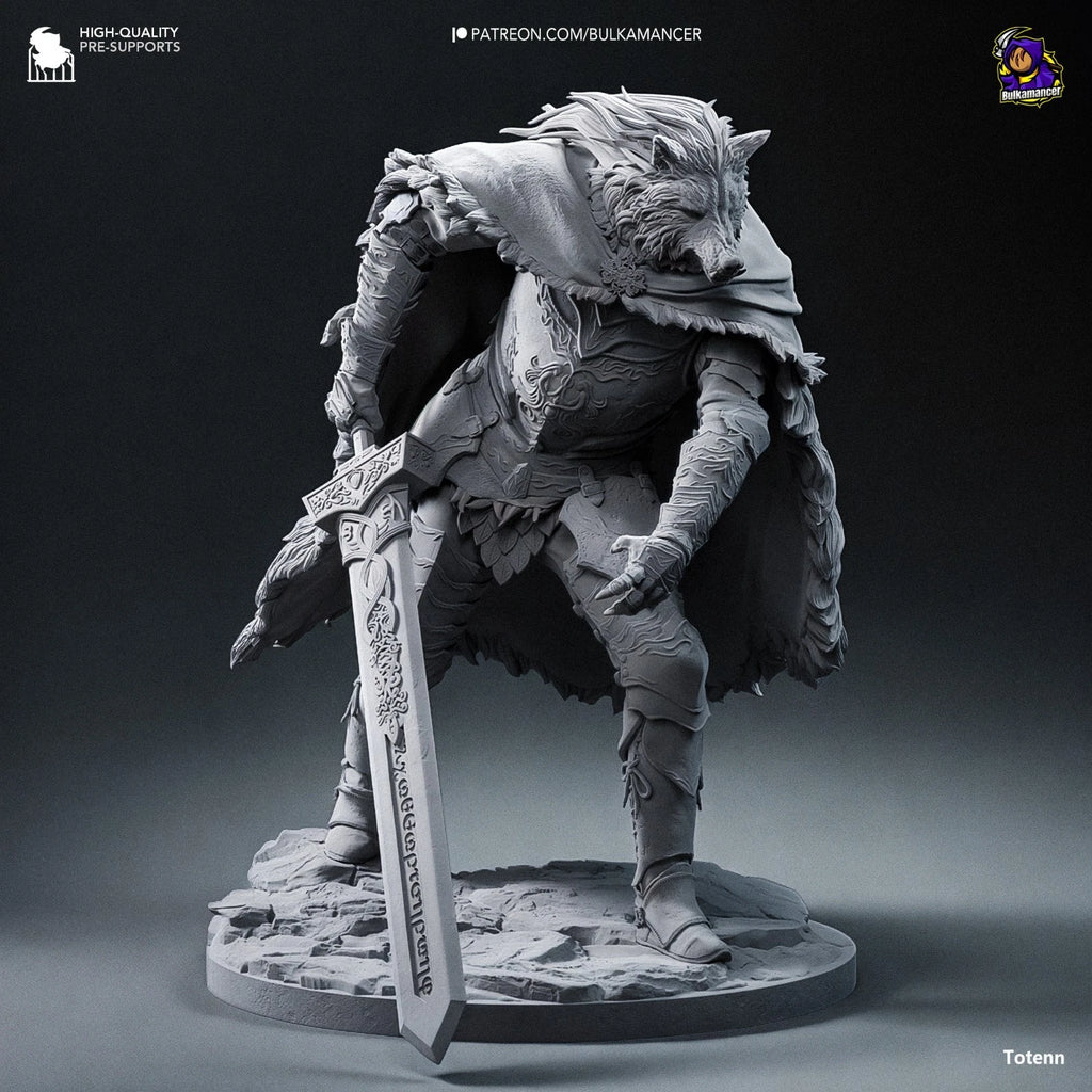 Bulkamancer Sculpts Blaidd Elden Ring 1/8TH Statue Unpainted