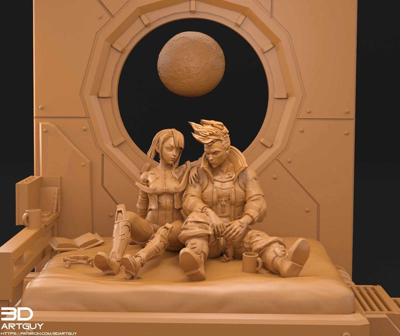 3dArtGuy- Cyberpunk Duo Diorama 100mm