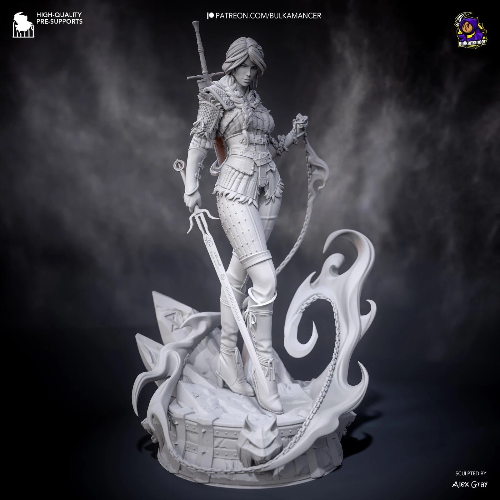 Bulkamancer Sculpts Ciri Witcher 4 1/8TH Statue Unpainted